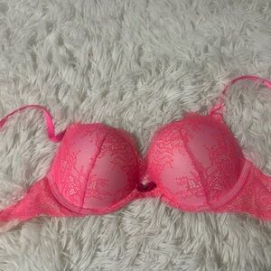 Pink Victoria secret Lace Push-Up bombshell Bra in Vibrant Pink